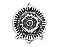 Antique Silver (plated) Radiating Sun 1-3 Chandelier Focal Link 26x32mm