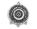 Antique Silver (plated) Radiating Sun 1-3 Chandelier Focal Link 26x32mm