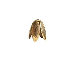 Nunn Design Antique Gold (plated) 14mm Grande Leaf Bead Cap 14x20mm