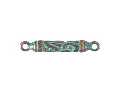 Patina Blue Copper (plated) Engraved Connector Bar 29x4mm