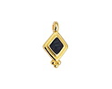 24K Gold (plated) Jet Pearl Enamel Beaded Diamond Focal 10x17mm