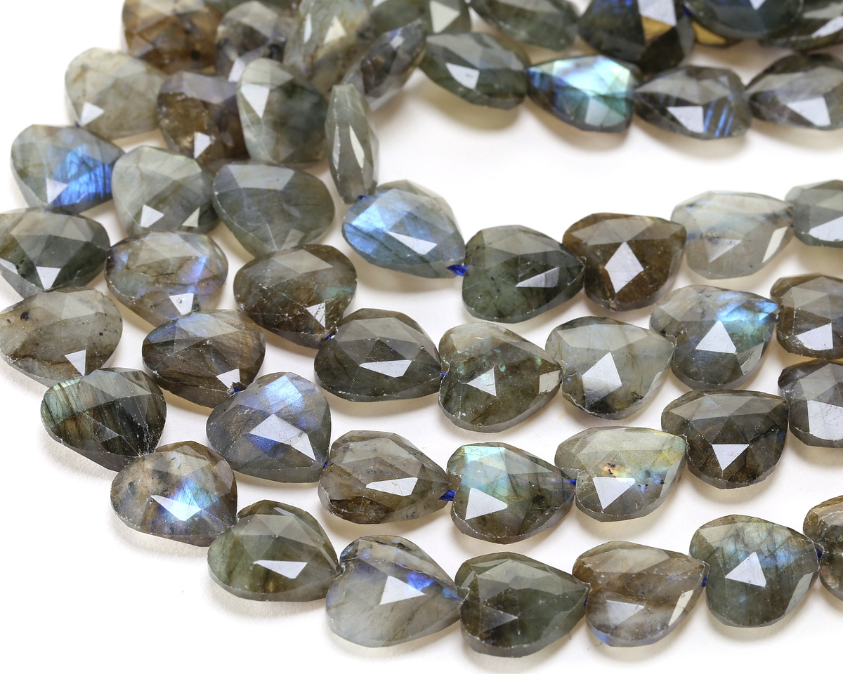 Labradorite Microfaceted Heart 13-14mm