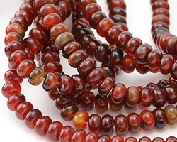 Red Line Agate Rondelle 5x8mm