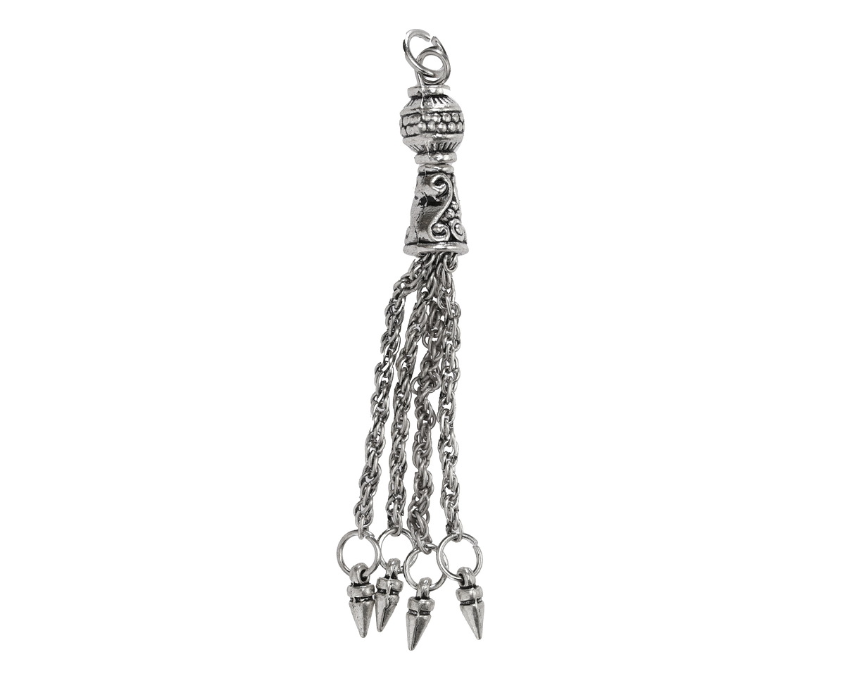 Zola Elements Antique Silver (plated) Spike Chain Tassel 7x73mm