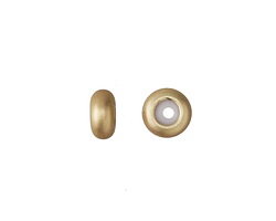 Satin Hamilton Gold (plated) Slide Rondelle Bead w/ Silicone Insert 4x8mm