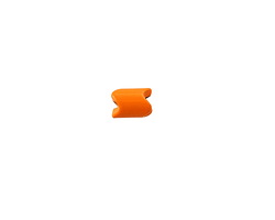 Orange Enamel Chevron Tube Bead 6x5mm