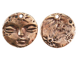 Green Girl Bronze Full Moon Pendant 24mm