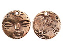 Green Girl Bronze Full Moon Pendant 24mm