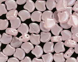 Matubo Czech Glass ColorTrends: Milky Soft Rosaline 2-Hole Ginkgo Leaf 7.5mm