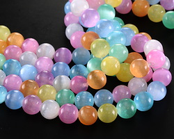 Rainbow Bright Mix Selenite Round 10mm