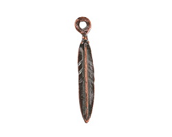 Mykonos Antique Copper (plated) Feather Drop 4x30mm