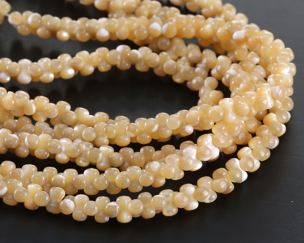 Natural Mother of Pearl Peanut Beads 4x8mm