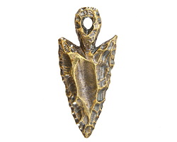 Mykonos Antique Brass (plated) Narrow Arrow Head Pendant 21x47mm