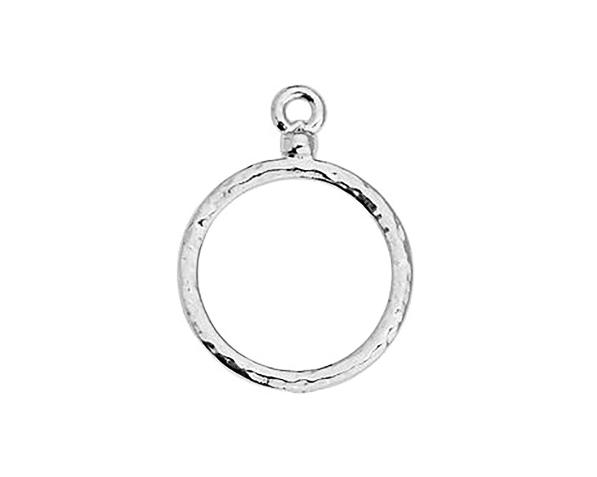 TierraCast White Bronze (plated) Hammertone Hoop 18x24mm