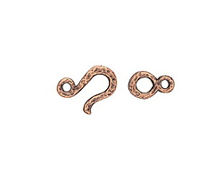 TierraCast Antique Copper (plated) Hammered Hook & Eye Clasp