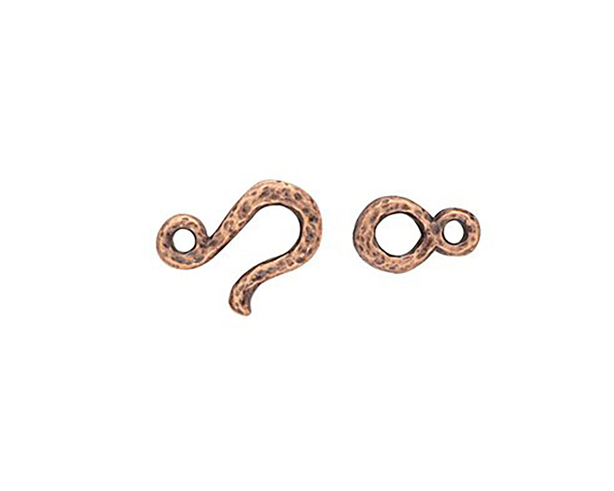 TierraCast Antique Copper (plated) Hammered Hook & Eye Clasp
