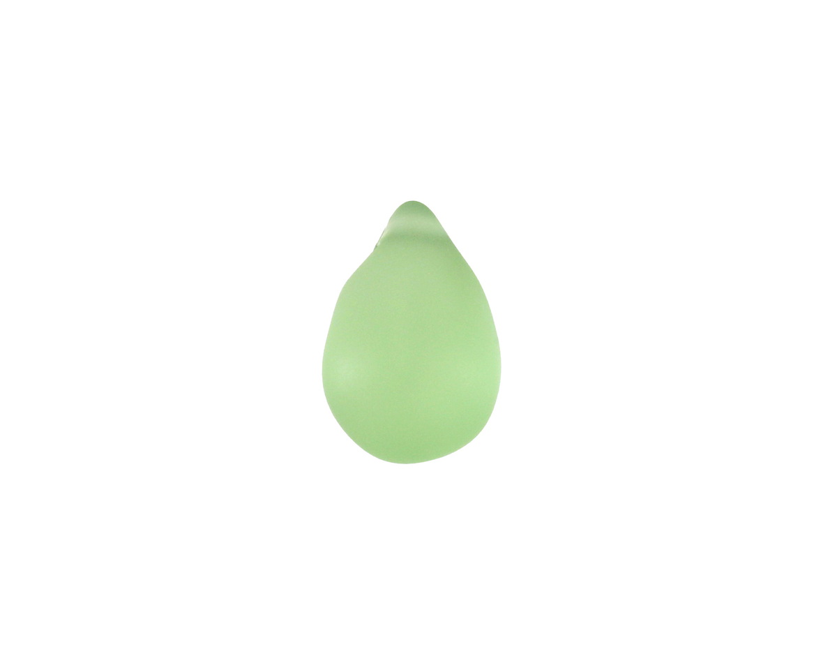 Peridot Beach-Style Glass Teardrop Focal 14x10mm
