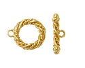Satin Hamilton Gold (plated) Twisted Rope Toggle Clasp 20x17mm, 21mm Bar