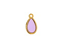 24K Gold (Plated) Transparent Lilac Resin Drop Focal 8x15mm