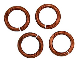 Antique Copper (plated) Etched Jump Ring 16mm