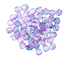 Czech Glass Dual Coated Pink/Blue Fire Polished Round 4mm