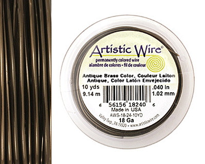Artistic Wire Antique Brass 18 gauge, 10 yards