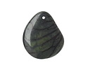 Tagua Nut Forest Green Groovy Slice 25-35x30-42mm