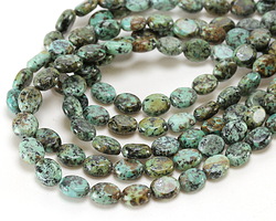 African Turquoise Flat Oval 8x6mm