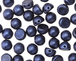 CzechMates Glass Metallic Suede Dark Blue 2-Hole Cabochon 7mm