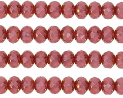 Czech Glass Bronzed Azalea Fire Polished Rondelle 5x7mm