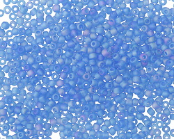 Matte Rainbow Capri Blue Round 11/0 Seed Bead