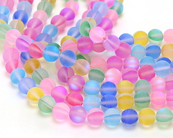 Multi Fused Glass AB (matte) Round 8mm