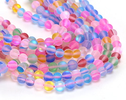Multi Fused Glass AB (matte) Round 6mm