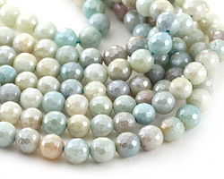 Black Gold Amazonite w/ AB Luster Faceted Round 8mm