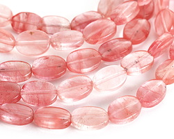 Cherry Quartz Flat Oval 14x10mm