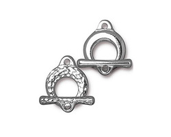 TierraCast White Bronze (plated) Maker's Toggle Clasp 6x13.5mm, 18mm Bar