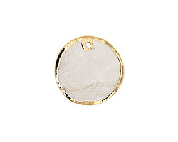 Capiz Shell Coin Focal w/ Gold Finish 20mm
