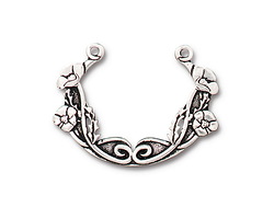 TierraCast Antique Silver (plated) Poppy Festoon Link 37x26mm
