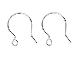 Silver (plated) Large Round Earwire 18x21mm
