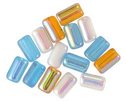 Czech Glass Sunny Coast AB Mix Tube 9x5mm