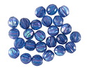 Czech Glass Matte Pacific Blue w/ Purple Luster & Faceted Melon Round 6mm