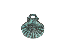 Mykonos Copper (plated) Patina Medium Scallop Charm 19mm