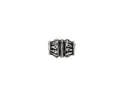 Mykonos Antique Silver (plated) Ornate Drum Barrel 10x8mm