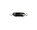 Jet Crystal Elongated Oval Link in Silver Finish Bezel 22x6mm