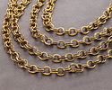 Antique Gold Finish Etched Large Double Cable Chain