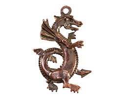 Mykonos Antique Copper (plated) Large Dragon Focal 28x45mm