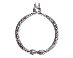 Mykonos Antique Silver (plated) Serpent Ring Focal 50x58mm