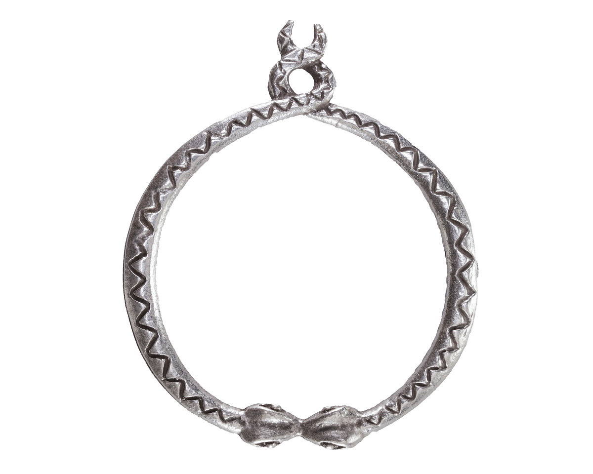 Mykonos Antique Silver (plated) Serpent Ring Focal 50x58mm