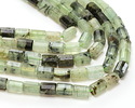 Prehnite (w/ Rutile) Microfaceted Tube 7x10mm