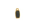 24K Gold (Plated) Transparent Jet Resin Rectangle Focal 6x13mm